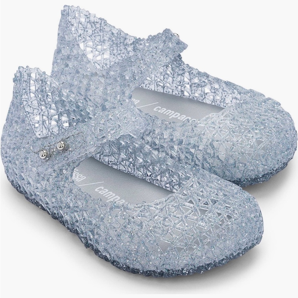 Mini Melissa Campana Mary Jane in Glitter Clear